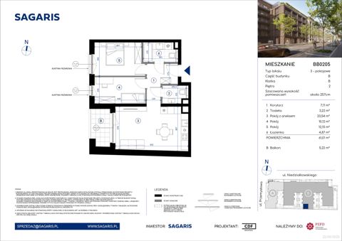 Plan 3 pok. 61m²