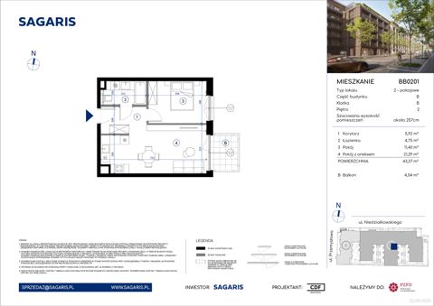 Plan 2 pok. 43m²