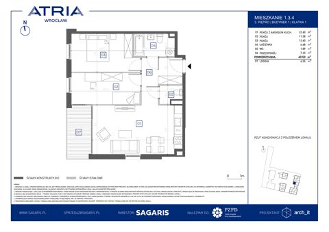 Plan 3 pok. 61m²