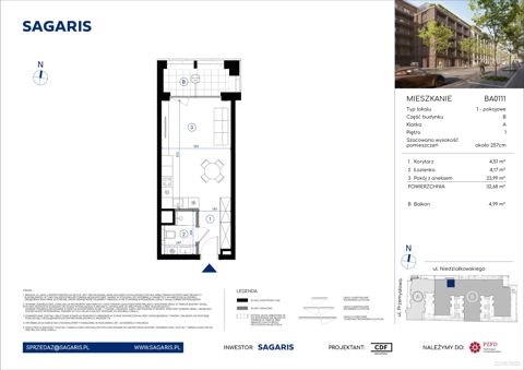 Plan 1 pok. 33m²
