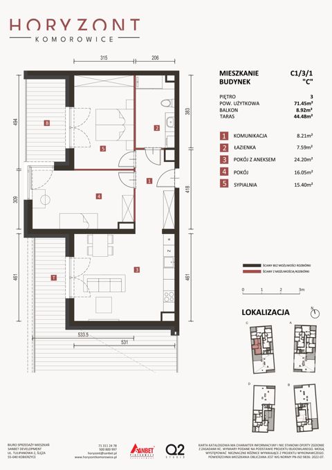 Plan 3 pok. 71m²