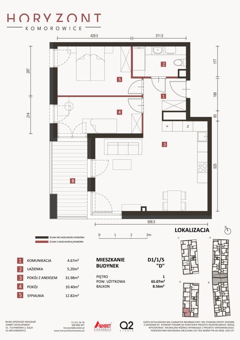 Plan 3 pok. 65m²