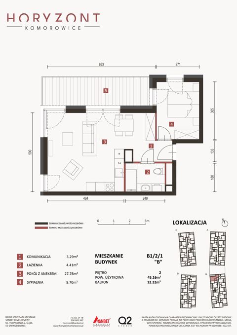 Plan 2 pok. 45m²