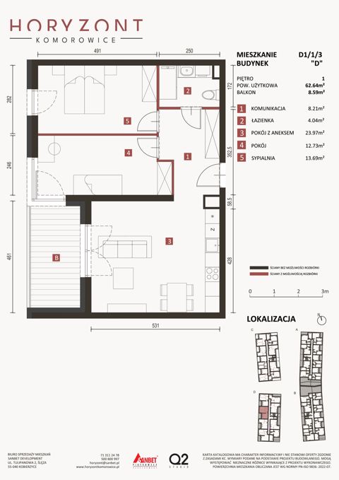 Plan 3 pok. 63m²