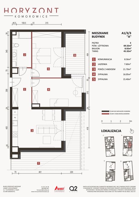Plan 3 pok. 69m²
