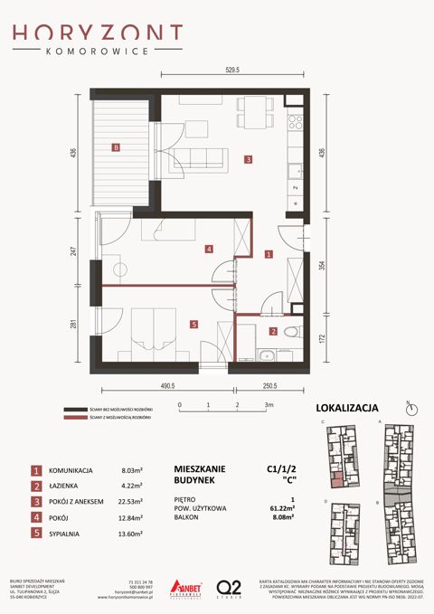 Plan 3 pok. 61m²