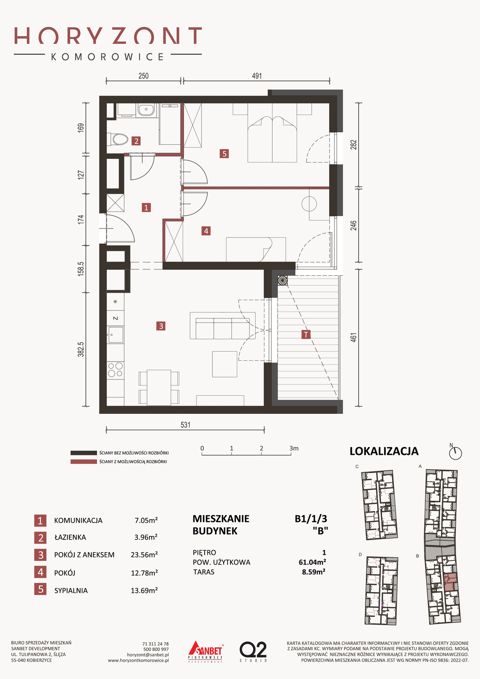 Plan 3 pok. 61m²