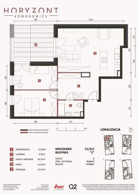 Plan 3 pok. 76m²