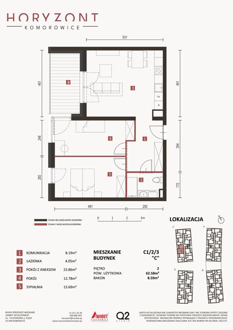 Plan 3 pok. 63m²