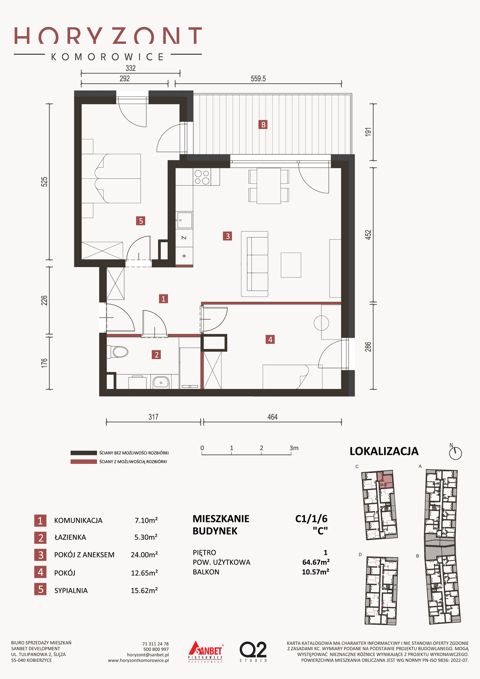 Plan 3 pok. 65m²