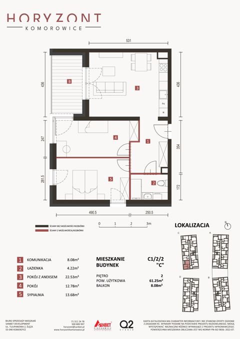 Plan 3 pok. 61m²