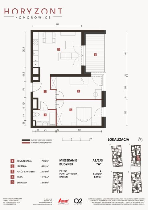 Plan 3 pok. 61m²