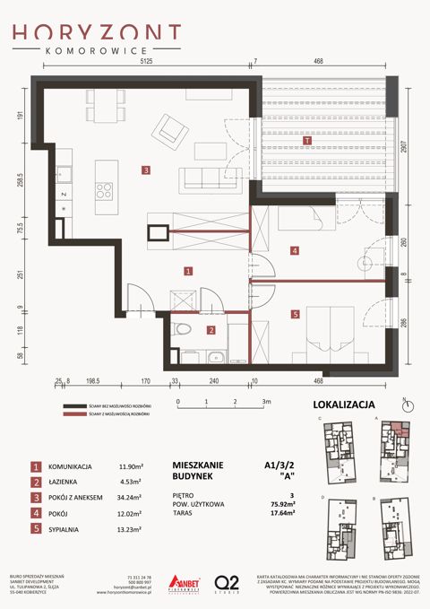 Plan 3 pok. 76m²