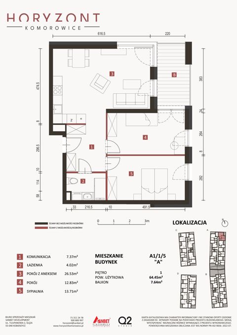 Plan 3 pok. 64m²