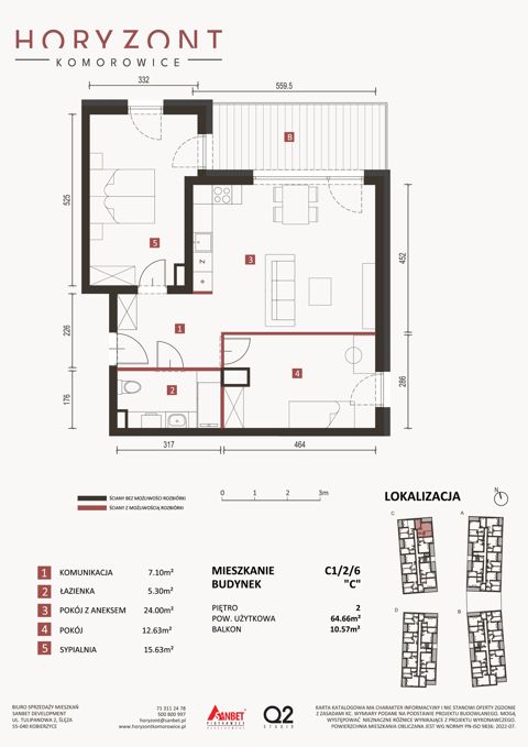 Plan 3 pok. 65m²