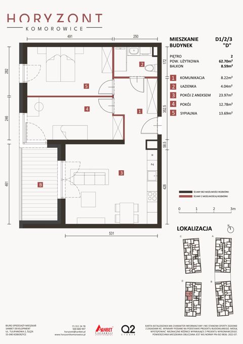 Plan 3 pok. 63m²