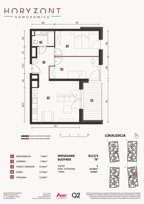 Plan 3 pok. 61m²