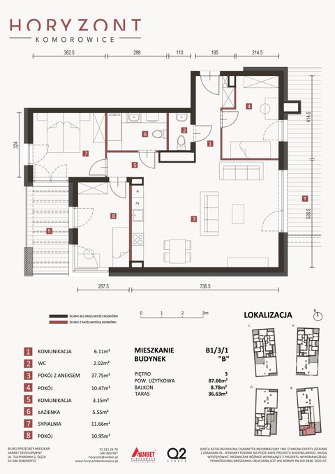 Plan 3 pok. 88m²