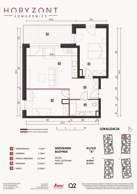 Plan 3 pok. 65m²