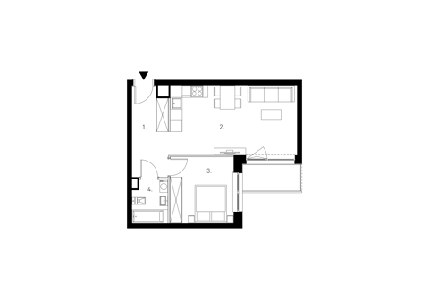 Plan 2 pok. 46m²