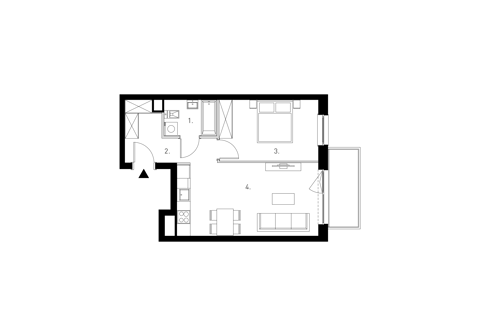 Plan 2 pok. 45m²