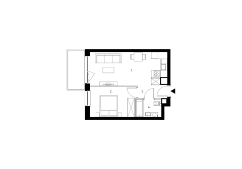 Plan 2 pok. 39m²