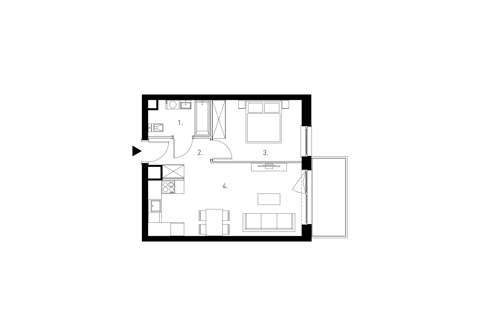 Plan 2 pok. 42m²