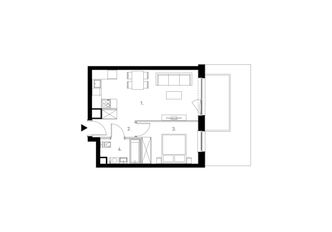 Plan 2 pok. 40m²