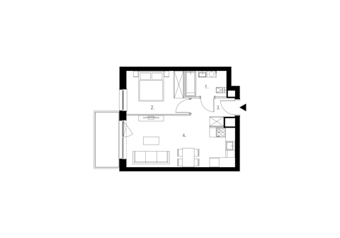 Plan 2 pok. 41m²
