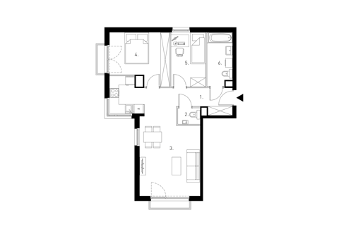 Plan 3 pok. 64m²