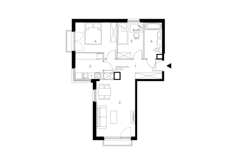 Plan 3 pok. 62m²