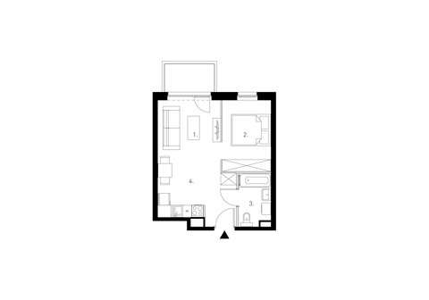 Plan 1 pok. 34m²
