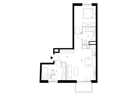 Plan 3 pok. 58m²