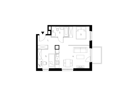 Plan 1 pok. 49m²
