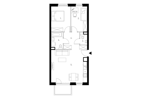 Plan 3 pok. 62m²