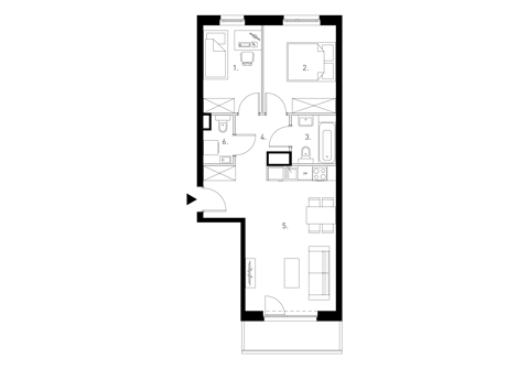 Plan 3 pok. 55m²