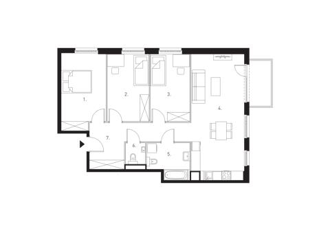 Plan 4 pok. 86m²