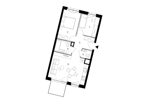 Plan 3 pok. 53m²