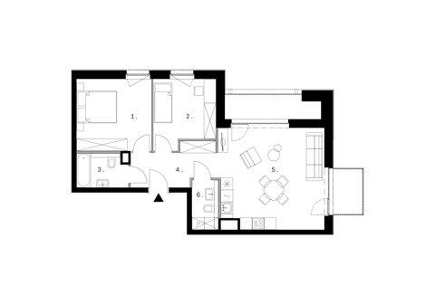 Plan 3 pok. 65m²