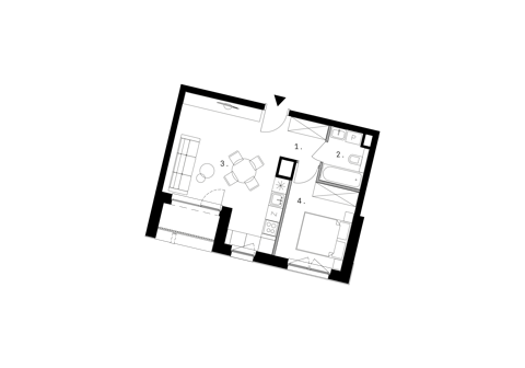 Plan 2 pok. 39m²