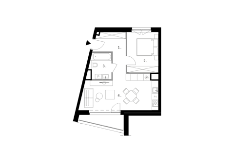 Plan 2 pok. 45m²