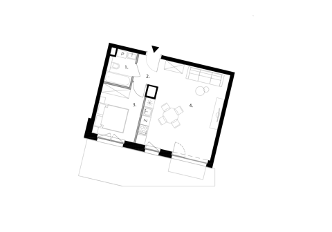 Plan 2 pok. 44m²