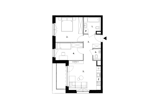 Plan 3 pok. 54m²