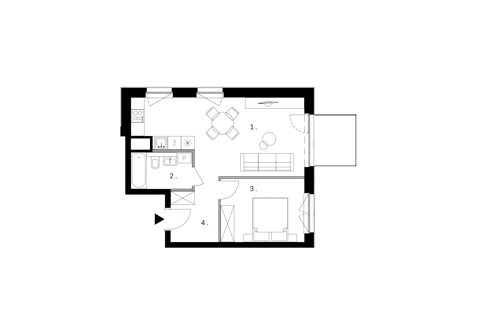 Plan 2 pok. 45m²
