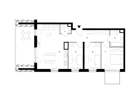 Plan 4 pok. 80m²