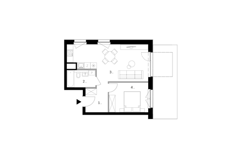 Plan 2 pok. 45m²