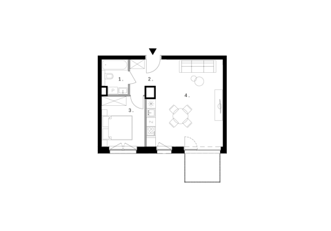 Plan 2 pok. 44m²