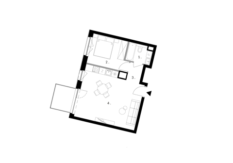 Plan 2 pok. 43m²
