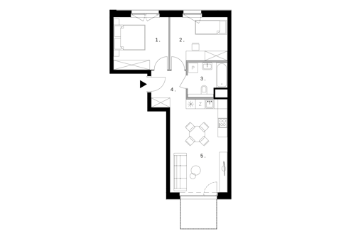 Plan 3 pok. 53m²