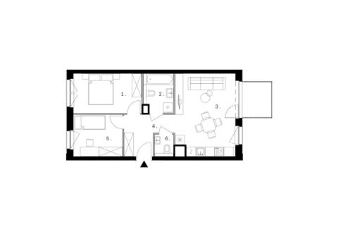 Plan 3 pok. 52m²